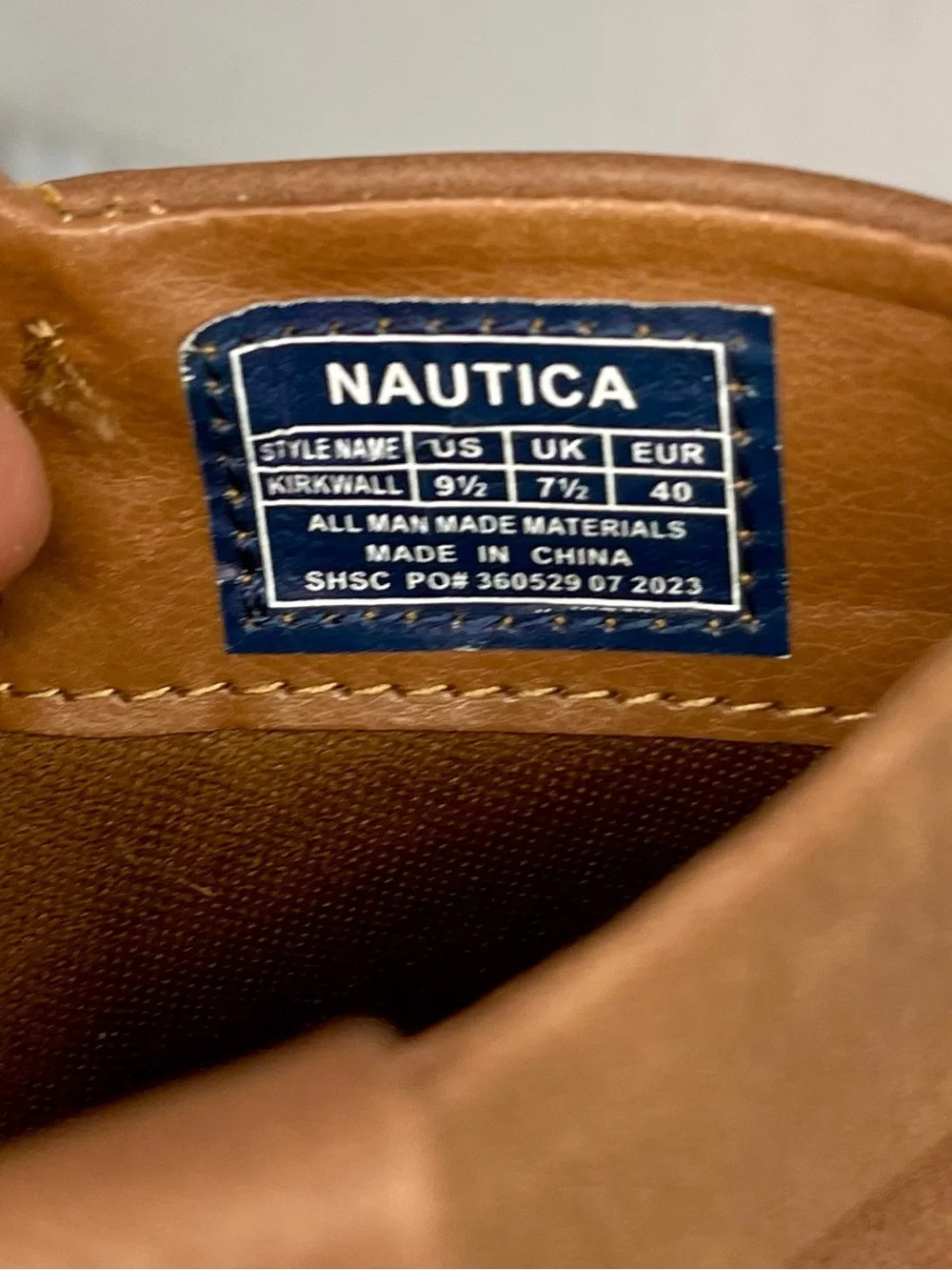 Nautica Women's Cognac Suede Ankle Booties with Stacked Heel Size 9.5 M